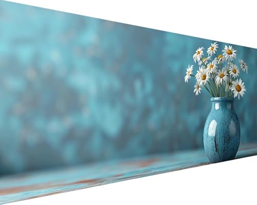 Malen Nach Zahlen Blume Malen Nach Zahlen Erwachsene Gänseblümchen Paint by Numbers Kits mit 3 - Pinseln und Acrylfarben Handgemalt Ölgemälde Farbige Leinwand Set, Geschenke für Frauen 30x60cm f3-204 von BAIYAACO