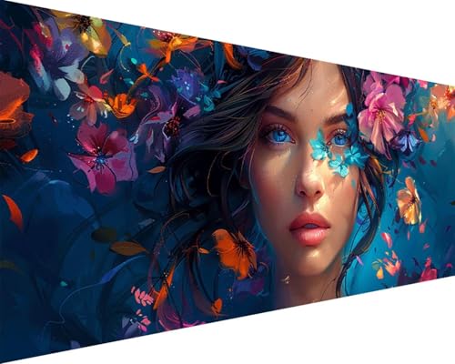 Malen Nach Zahlen Blume Malen Nach Zahlen Erwachsene Mädchen Paint by Numbers Kits mit 3 - Pinseln und Acrylfarben Handgemalt Ölgemälde Farbige Leinwand Set, Geschenke für Frauen 100x200cm a3-273 von BAIYAACO