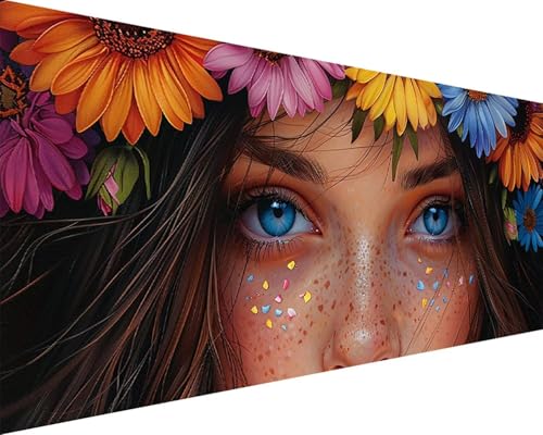 Malen Nach Zahlen Blume Malen Nach Zahlen Erwachsene Mädchen Paint by Numbers Kits mit 3 - Pinseln und Acrylfarben Handgemalt Ölgemälde Farbige Leinwand Set, Geschenke für Frauen 100x200cm b3-54 von BAIYAACO
