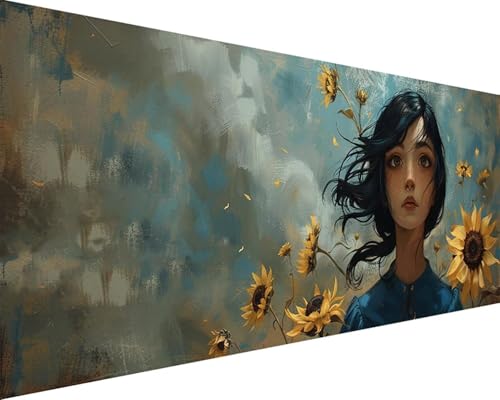 Malen Nach Zahlen Blume Malen Nach Zahlen Erwachsene Mädchen Paint by Numbers Kits mit 3 - Pinseln und Acrylfarben Handgemalt Ölgemälde Farbige Leinwand Set, Geschenke für Frauen 100x200cm t3-254 von BAIYAACO