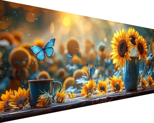 Malen Nach Zahlen Blume Malen Nach Zahlen Erwachsene Sonnenblume Paint by Numbers Kits mit 3 - Pinseln und Acrylfarben Handgemalt Ölgemälde Farbige Leinwand Set, Geschenke für Frauen 80x160cm w3-6L Malen Nach Zahlen Blume Malen Nach Zahlen Erwachsene Sonnenblume Paint by Numbers Kits mit 3 - Pinseln und Acrylfarben Handgemalt Ölgemälde Farbige Leinwand Set, Geschenke für Frauen 80x160cm w3-6L von BAIYAACO