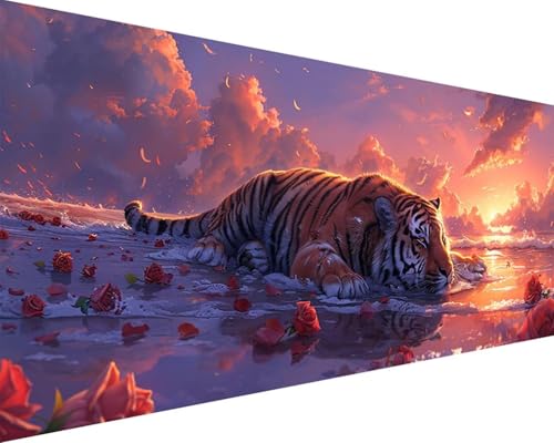 Malen Nach Zahlen Blume Malen Nach Zahlen Erwachsene Tiger Paint by Numbers mit 3 Pinseln und Acrylfarben Handgemalt Ölgemälde Farbige Leinwand Set, Geschenke für Frauen, Zimmer Deko 50x100cm l3-233 Malen Nach Zahlen Blume Malen Nach Zahlen Erwachsene Tiger Paint by Numbers mit 3 Pinseln und Acrylfarben Handgemalt Ölgemälde Farbige Leinwand Set, Geschenke für Frauen, Zimmer Deko 50x100cm l3-233 von BAIYAACO