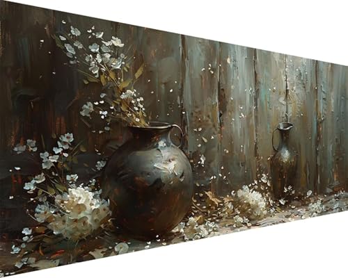 Malen Nach Zahlen Blume Malen Nach Zahlen Erwachsene Vase Paint by Numbers mit 3 Pinseln und Acrylfarben Handgemalt Ölgemälde Farbige Leinwand Set, Geschenke für Frauen, Zimmer Deko 30x60cm u3-18P Malen Nach Zahlen Blume Malen Nach Zahlen Erwachsene Vase Paint by Numbers mit 3 Pinseln und Acrylfarben Handgemalt Ölgemälde Farbige Leinwand Set, Geschenke für Frauen, Zimmer Deko 30x60cm u3-18P von BAIYAACO