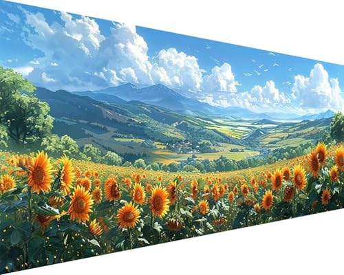 Malen Nach Zahlen Blume Malen Nach Zahlen Erwachsene Wolke Paint by Numbers mit 3 Pinseln und Acrylfarben Handgemalt Ölgemälde Farbige Leinwand Set, Geschenke für Frauen, Zimmer Deko 100x200cm o3-25J von BAIYAACO