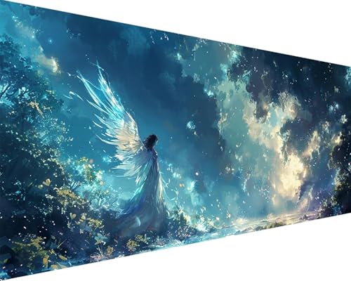 Malen Nach Zahlen Engel Malen Nach Zahlen Erwachsene Karikatur Paint by Numbers Kits mit 3 - Pinseln und Acrylfarben Handgemalt Ölgemälde Farbige Leinwand Set, Geschenke für Frauen 100x200cm o3-20V von BAIYAACO