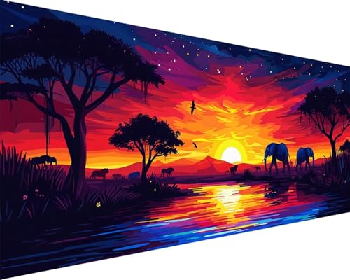 Malen Nach Zahlen Erwachsene Afrikanische Grasländer Malen Nach Zahlen Tier Paint by Numbers Farbige Leinwand mit Pinselset Acrylfarben Kreativ Set für Erwachsene, Home Wand Deko 100x200cm a4-14Z Malen Nach Zahlen Erwachsene Afrikanische Grasländer Malen Nach Zahlen Tier Paint by Numbers Farbige Leinwand mit Pinselset Acrylfarben Kreativ Set für Erwachsene, Home Wand Deko 100x200cm a4-14Z von BAIYAACO