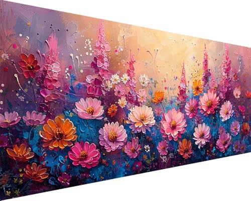 Malen Nach Zahlen Erwachsene Blume Malen Nach Zahlen Blume Paint by Numbers Farbige Leinwand mit Pinselset Acrylfarben Kreativ Set für Erwachsene, Home Wand Deko Wohnzimmer Geschenke 100x200cm i4-262 von BAIYAACO