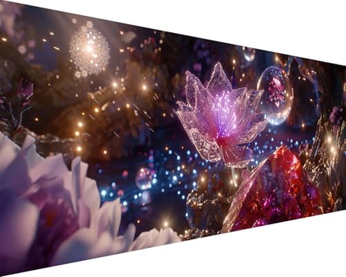 Malen Nach Zahlen Erwachsene Blume Malen Nach Zahlen Blume Paint by Numbers Farbige Leinwand mit Pinselset Acrylfarben Kreativ Set für Erwachsene, Home Wand Deko Wohnzimmer Geschenke 50x100cm e4-11R von BAIYAACO