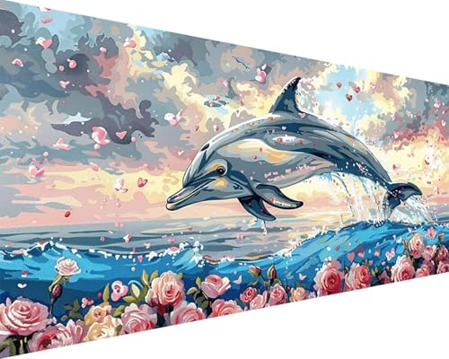 Malen Nach Zahlen Erwachsene Blume Malen Nach Zahlen Delphin Paint by Numbers Farbige Leinwand mit Pinselset Acrylfarben Kreativ Set für Erwachsene, Home Wand Deko Wohnzimmer Geschenke 80x160cm t4-266 Malen Nach Zahlen Erwachsene Blume Malen Nach Zahlen Delphin Paint by Numbers Farbige Leinwand mit Pinselset Acrylfarben Kreativ Set für Erwachsene, Home Wand Deko Wohnzimmer Geschenke 80x160cm t4-266 von BAIYAACO