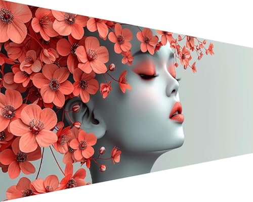 Malen Nach Zahlen Erwachsene Blume Malen Nach Zahlen Mädchen Paint by Numbers Farbige Leinwand mit Pinselset Acrylfarben Kreativ Set für Kinder, Home Wand Deko Wohnzimmer Geschenke 100x200cm b4-274 von BAIYAACO