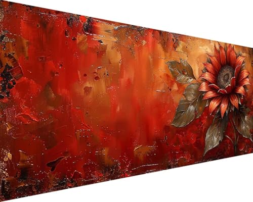 Malen Nach Zahlen Erwachsene Blume Malen Nach Zahlen Sonnenblume Paint by Numbers Farbige Leinwand mit Pinselset Acrylfarben Kreativ Set für Erwachsene, Home Wand Deko Wohnzimmer 100x200cm a4-235 von BAIYAACO