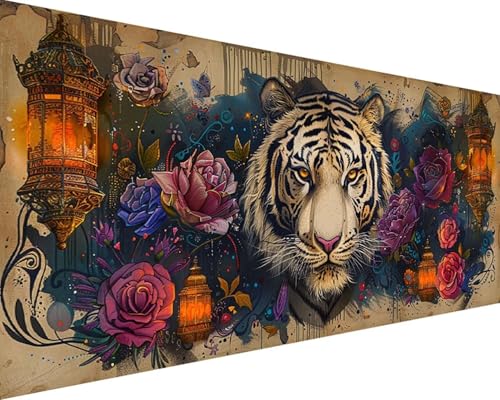 Malen Nach Zahlen Erwachsene Blume Malen Nach Zahlen Tiger Paint by Numbers Farbige Leinwand mit Pinselset Acrylfarben Kreativ Set für Erwachsene, Home Wand Deko Wohnzimmer Geschenke 50x100cm h4-22Q Malen Nach Zahlen Erwachsene Blume Malen Nach Zahlen Tiger Paint by Numbers Farbige Leinwand mit Pinselset Acrylfarben Kreativ Set für Erwachsene, Home Wand Deko Wohnzimmer Geschenke 50x100cm h4-22Q von BAIYAACO