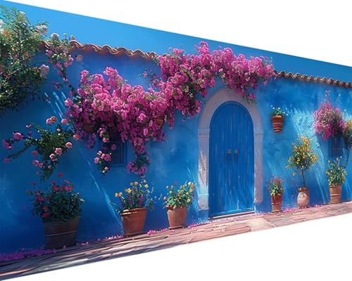 Malen Nach Zahlen Erwachsene Blume Malen Nach Zahlen Tür Paint by Numbers Farbige Leinwand mit Pinselset Acrylfarben Kreativ Set für Erwachsene, Home Wand Deko Wohnzimmer Geschenke 100x200cm i4-180 von BAIYAACO