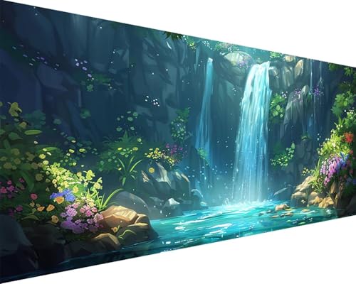 Malen Nach Zahlen Erwachsene Fallen Malen Nach Zahlen Blume Paint by Numbers Farbige Leinwand mit Pinselset Acrylfarben Kreativ Set für Erwachsene, Home Wand Deko Wohnzimmer Geschenke 50x100cm c4-28Z von BAIYAACO