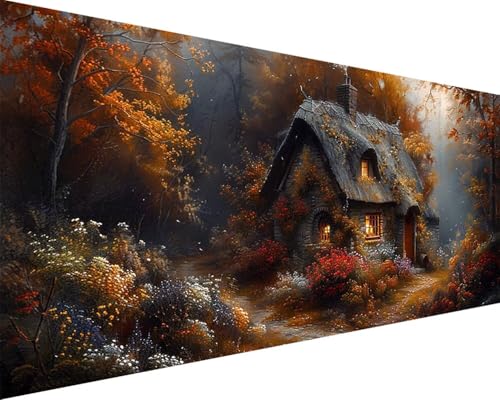 Malen Nach Zahlen Erwachsene Fallen Malen Nach Zahlen Landschaft Paint by Numbers Farbige Leinwand mit Pinselset Acrylfarben Kreativ Set für Kinder, Home Wand Deko Wohnzimmer Geschenke 80x160cm g4-104 von BAIYAACO