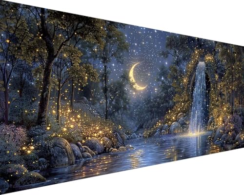 Malen Nach Zahlen Erwachsene Fallen Malen Nach Zahlen Mond Paint by Numbers Farbige Leinwand mit Pinselset Acrylfarben Kreativ Set für Erwachsene, Home Wand Deko Wohnzimmer Geschenke 40x80cm w4-21W Malen Nach Zahlen Erwachsene Fallen Malen Nach Zahlen Mond Paint by Numbers Farbige Leinwand mit Pinselset Acrylfarben Kreativ Set für Erwachsene, Home Wand Deko Wohnzimmer Geschenke 40x80cm w4-21W von BAIYAACO