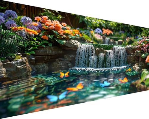 Malen Nach Zahlen Erwachsene Fallen Malen Nach Zahlen Schmetterling Paint by Numbers Farbige Leinwand mit Pinselset Acrylfarben Kreativ Set für Erwachsene, Home Wand Deko Wohnzimmer 50x100cm b4-92 von BAIYAACO