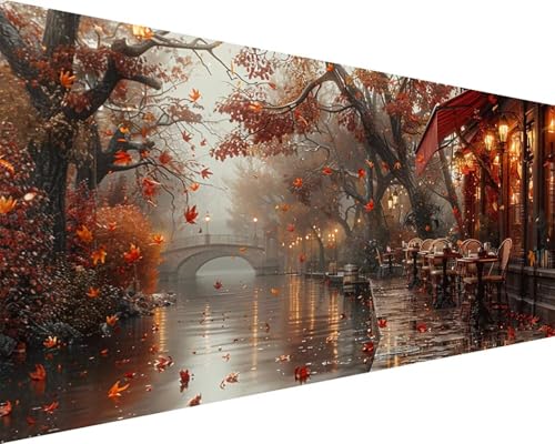 Malen Nach Zahlen Erwachsene Fallen Malen Nach Zahlen Straße Paint by Numbers Farbige Leinwand mit Pinselset Acrylfarben Kreativ Set für Erwachsene, Home Wand Deko Wohnzimmer Geschenke 50x100cm a4-28T Malen Nach Zahlen Erwachsene Fallen Malen Nach Zahlen Straße Paint by Numbers Farbige Leinwand mit Pinselset Acrylfarben Kreativ Set für Erwachsene, Home Wand Deko Wohnzimmer Geschenke 50x100cm a4-28T von BAIYAACO