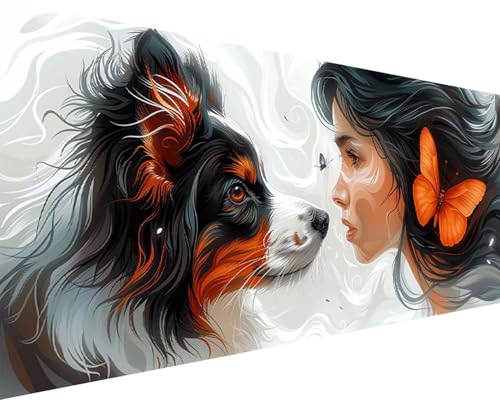 Malen Nach Zahlen Erwachsene Hund Malen Nach Zahlen Mädchen Paint by Numbers Farbige Leinwand mit Pinselset Acrylfarben Kreativ Set für Erwachsene, Home Wand Deko Wohnzimmer Geschenke 40x80cm f4-159 Malen Nach Zahlen Erwachsene Hund Malen Nach Zahlen Mädchen Paint by Numbers Farbige Leinwand mit Pinselset Acrylfarben Kreativ Set für Erwachsene, Home Wand Deko Wohnzimmer Geschenke 40x80cm f4-159 von BAIYAACO