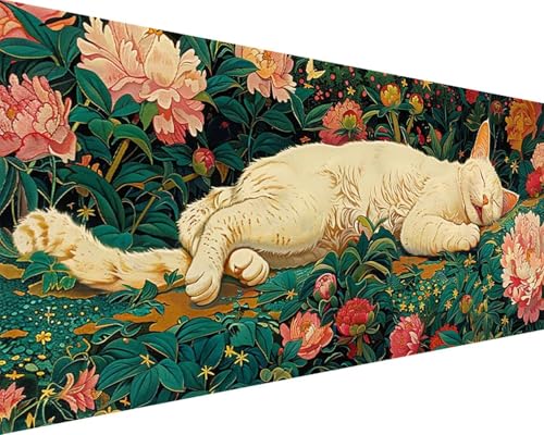 Malen Nach Zahlen Erwachsene Katze Malen Nach Zahlen Blume Paint by Numbers Farbige Leinwand mit Pinselset Acrylfarben Kreativ Set für Erwachsene, Home Wand Deko Wohnzimmer Geschenke 40x80cm i4-48 Malen Nach Zahlen Erwachsene Katze Malen Nach Zahlen Blume Paint by Numbers Farbige Leinwand mit Pinselset Acrylfarben Kreativ Set für Erwachsene, Home Wand Deko Wohnzimmer Geschenke 40x80cm i4-48 von BAIYAACO