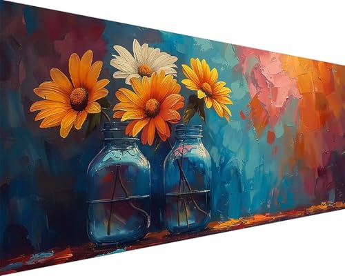 Malen Nach Zahlen Erwachsene Landschaft Malen Nach Zahlen Blume Paint by Numbers Farbige Leinwand mit Pinselset Acrylfarben Kreativ Set für Kinder, Home Wand Deko Wohnzimmer Geschenke 100x200cm a4-14Z von BAIYAACO