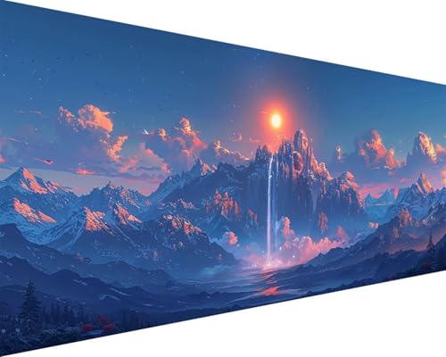 Malen Nach Zahlen Erwachsene Landschaft Malen Nach Zahlen Fallen Paint by Numbers Farbige Leinwand mit Pinselset Acrylfarben Kreativ Set für Kinder, Home Wand Deko Wohnzimmer Geschenke 30x60cm q4-146 von BAIYAACO
