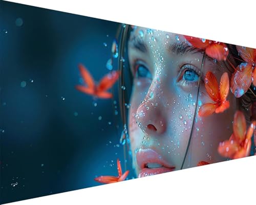 Malen Nach Zahlen Erwachsene Mädchen Malen Nach Zahlen Blume Paint by Numbers Farbige Leinwand mit Pinselset Acrylfarben Kreativ Set für Erwachsene, Home Wand Deko Wohnzimmer Geschenke 80x160cm y4-28G von BAIYAACO