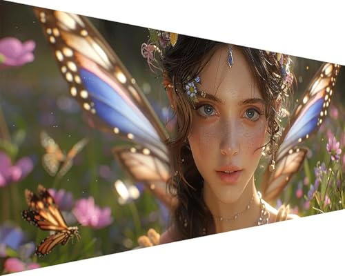 Malen Nach Zahlen Erwachsene Mädchen Malen Nach Zahlen Engel Paint by Numbers Farbige Leinwand mit Pinselset Acrylfarben Kreativ Set für Erwachsene, Home Wand Deko Wohnzimmer Geschenke 30x60cm l4-94 von BAIYAACO