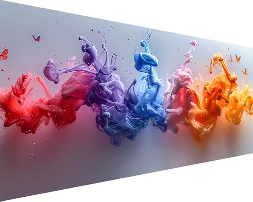Malen Nach Zahlen Erwachsene Regenbogen Malen Nach Zahlen Schmetterling Paint by Numbers Farbige Leinwand mit Pinselset Acrylfarben Kreativ Set für Erwachsene, Home Wand Deko Geschenke 100x200cm f4-33 von BAIYAACO