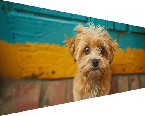 Malen Nach Zahlen Erwachsene Tier Malen Nach Zahlen Hund Paint by Numbers Farbige Leinwand mit Pinselset Acrylfarben Kreativ Set für Erwachsene, Home Wand Deko Wohnzimmer Geschenke 50x100cm m4-230 von BAIYAACO