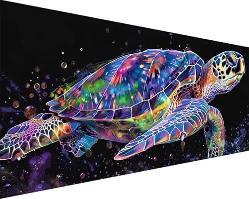 Malen Nach Zahlen Erwachsene Tier Malen Nach Zahlen Schildkröte Paint by Numbers Farbige Leinwand mit Pinselset Acrylfarben Kreativ Set für Kinder, Home Wand Deko Wohnzimmer Geschenke 50x100cm y4-12H von BAIYAACO