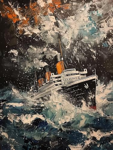 Malen Nach Zahlen Erwachsene mit Rahmen Boot Malen Nach Zahlen Schiffbruch Paint by Numbers Farbige Leinwand mit Pinselset Acrylfarben Kreativ Set für Erwachsene, Zimmer Deko Geschenke 60x80cm -u108 Malen Nach Zahlen Erwachsene mit Rahmen Boot Malen Nach Zahlen Schiffbruch Paint by Numbers Farbige Leinwand mit Pinselset Acrylfarben Kreativ Set für Erwachsene, Zimmer Deko Geschenke 60x80cm -u108 von BAIYAACO