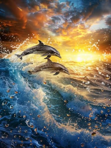 Malen Nach Zahlen Erwachsene ohne Rahmen Meer Malen Nach Zahlen Delphin Paint by Numbers Farbige Leinwand mit Pinselset Acrylfarben Kreativ Set für Erwachsene, Zimmer Deko Geschenke 100x135cm -e194 Malen Nach Zahlen Erwachsene ohne Rahmen Meer Malen Nach Zahlen Delphin Paint by Numbers Farbige Leinwand mit Pinselset Acrylfarben Kreativ Set für Erwachsene, Zimmer Deko Geschenke 100x135cm -e194 von BAIYAACO