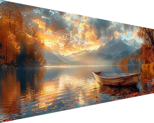 Malen Nach Zahlen Fallen Malen Nach Zahlen Erwachsene Baum Paint by Numbers mit 3 Pinseln und Acrylfarben Handgemalt Ölgemälde Farbige Leinwand Set, Geschenke für Frauen, Zimmer Deko 100x200cm v3-16W von BAIYAACO