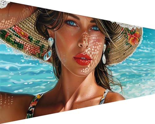 Malen Nach Zahlen Frauen Malen Nach Zahlen Erwachsene Meer Paint by Numbers mit 3 Pinseln und Acrylfarben Handgemalt Ölgemälde Farbige Leinwand Set, Geschenke für Frauen, Zimmer Deko 80x160cm k3-123 Malen Nach Zahlen Frauen Malen Nach Zahlen Erwachsene Meer Paint by Numbers mit 3 Pinseln und Acrylfarben Handgemalt Ölgemälde Farbige Leinwand Set, Geschenke für Frauen, Zimmer Deko 80x160cm k3-123 von BAIYAACO