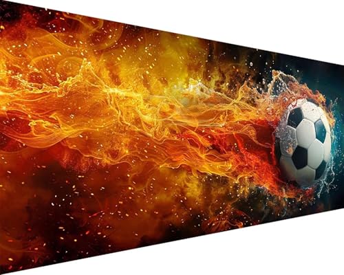 Malen Nach Zahlen Fußball Malen Nach Zahlen Erwachsene Feuer Paint by Numbers mit 3 Pinseln und Acrylfarben Handgemalt Ölgemälde Farbige Leinwand Set, Geschenke für Frauen, Zimmer Deko 40x80cm v3-54 Malen Nach Zahlen Fußball Malen Nach Zahlen Erwachsene Feuer Paint by Numbers mit 3 Pinseln und Acrylfarben Handgemalt Ölgemälde Farbige Leinwand Set, Geschenke für Frauen, Zimmer Deko 40x80cm v3-54 von BAIYAACO