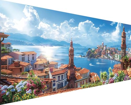 Malen Nach Zahlen Haus Malen Nach Zahlen Erwachsene Landschaft Paint by Numbers Kits mit 3 - Pinseln und Acrylfarben Handgemalt Ölgemälde Farbige Leinwand Set, Geschenke für Frauen 30x60cm c3-53 Malen Nach Zahlen Haus Malen Nach Zahlen Erwachsene Landschaft Paint by Numbers Kits mit 3 - Pinseln und Acrylfarben Handgemalt Ölgemälde Farbige Leinwand Set, Geschenke für Frauen 30x60cm c3-53 von BAIYAACO