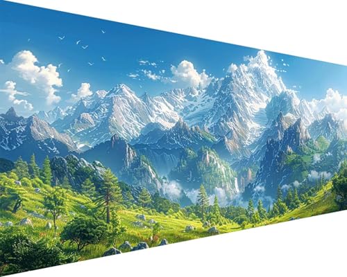 Malen Nach Zahlen Landschaft Malen Nach Zahlen Erwachsene Berg Paint by Numbers Kits mit 3 - Pinseln und Acrylfarben Handgemalt Ölgemälde Farbige Leinwand Set, Geschenke für Frauen 100x200cm q3-72 von BAIYAACO