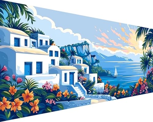 Malen Nach Zahlen Landschaft Malen Nach Zahlen Erwachsene Blume Paint by Numbers Kits mit 3 - Pinseln und Acrylfarben Handgemalt Ölgemälde Farbige Leinwand Set, Geschenke für Frauen 80x160cm o3-21K Malen Nach Zahlen Landschaft Malen Nach Zahlen Erwachsene Blume Paint by Numbers Kits mit 3 - Pinseln und Acrylfarben Handgemalt Ölgemälde Farbige Leinwand Set, Geschenke für Frauen 80x160cm o3-21K von BAIYAACO