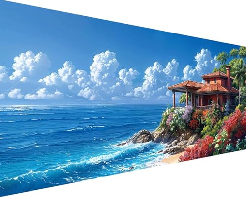 Malen Nach Zahlen Landschaft Malen Nach Zahlen Erwachsene Meer Paint by Numbers Kits mit 3 - Pinseln und Acrylfarben Handgemalt Ölgemälde Farbige Leinwand Set, Geschenke für Frauen 50x100cm j3-54 Malen Nach Zahlen Landschaft Malen Nach Zahlen Erwachsene Meer Paint by Numbers Kits mit 3 - Pinseln und Acrylfarben Handgemalt Ölgemälde Farbige Leinwand Set, Geschenke für Frauen 50x100cm j3-54 von BAIYAACO