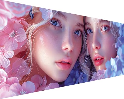 Malen Nach Zahlen Mädchen Malen Nach Zahlen Erwachsene Blume Paint by Numbers Kits mit 3 - Pinseln und Acrylfarben Handgemalt Ölgemälde Farbige Leinwand Set, Geschenke für Frauen 100x200cm u3-244 von BAIYAACO