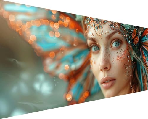Malen Nach Zahlen Mädchen Malen Nach Zahlen Erwachsene Frauen Paint by Numbers Kits mit 3 - Pinseln und Acrylfarben Handgemalt Ölgemälde Farbige Leinwand Set, Geschenke für Frauen 30x60cm e3-21M von BAIYAACO