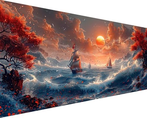 Malen Nach Zahlen Meer Malen Nach Zahlen Erwachsene Sonnenuntergang Paint by Numbers Kits mit 3 - Pinseln und Acrylfarben Handgemalt Ölgemälde Farbige Leinwand Set, Geschenke für Frauen 40x80cm p3-82 Malen Nach Zahlen Meer Malen Nach Zahlen Erwachsene Sonnenuntergang Paint by Numbers Kits mit 3 - Pinseln und Acrylfarben Handgemalt Ölgemälde Farbige Leinwand Set, Geschenke für Frauen 40x80cm p3-82 von BAIYAACO
