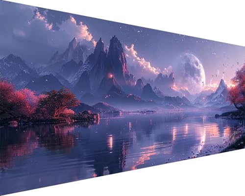 Malen Nach Zahlen Mond Malen Nach Zahlen Erwachsene Landschaft Paint by Numbers Kits mit 3 - Pinseln und Acrylfarben Handgemalt Ölgemälde Farbige Leinwand Set, Geschenke für Frauen 50x100cm t3-13D Malen Nach Zahlen Mond Malen Nach Zahlen Erwachsene Landschaft Paint by Numbers Kits mit 3 - Pinseln und Acrylfarben Handgemalt Ölgemälde Farbige Leinwand Set, Geschenke für Frauen 50x100cm t3-13D von BAIYAACO