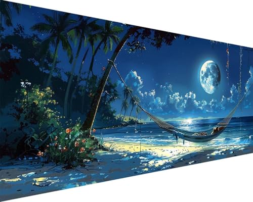 Malen Nach Zahlen Mond Malen Nach Zahlen Erwachsene Strand Paint by Numbers mit 3 Pinseln und Acrylfarben Handgemalt Ölgemälde Farbige Leinwand Set, Geschenke für Frauen, Zimmer Deko 50x100cm u3-8B Malen Nach Zahlen Mond Malen Nach Zahlen Erwachsene Strand Paint by Numbers mit 3 Pinseln und Acrylfarben Handgemalt Ölgemälde Farbige Leinwand Set, Geschenke für Frauen, Zimmer Deko 50x100cm u3-8B von BAIYAACO