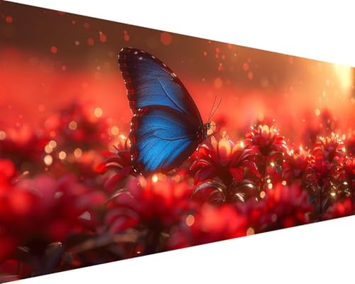 Malen Nach Zahlen Schmetterling Malen Nach Zahlen Erwachsene Blume Paint by Numbers Kits mit Pinseln und Acrylfarben Handgemalt Ölgemälde Farbige Leinwand Set, Geschenke für Frauen 100x200cm k3-247 von BAIYAACO