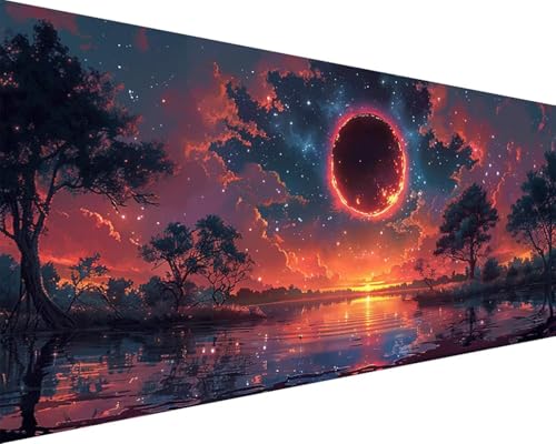 Malen Nach Zahlen Sternenhimmel Malen Nach Zahlen Erwachsene Mond Paint by Numbers Kits mit 3 - Pinseln und Acrylfarben Handgemalt Ölgemälde Farbige Leinwand Set, Geschenke für Frauen 80x160cm e3-277 von BAIYAACO