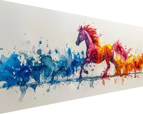 Malen Nach Zahlen Tier Malen Nach Zahlen Erwachsene Pferd Paint by Numbers mit 3 Pinseln und Acrylfarben Handgemalt Ölgemälde Farbige Leinwand Set, Geschenke für Frauen, Zimmer Deko 100x200cm e3-25M Malen Nach Zahlen Tier Malen Nach Zahlen Erwachsene Pferd Paint by Numbers mit 3 Pinseln und Acrylfarben Handgemalt Ölgemälde Farbige Leinwand Set, Geschenke für Frauen, Zimmer Deko 100x200cm e3-25M von BAIYAACO