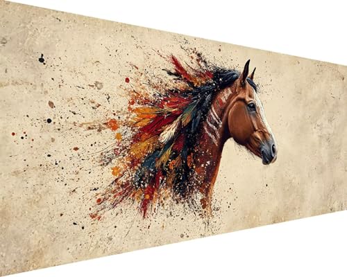 Malen Nach Zahlen Tier Malen Nach Zahlen Erwachsene Pferd Paint by Numbers mit 3 Pinseln und Acrylfarben Handgemalt Ölgemälde Farbige Leinwand Set, Geschenke für Frauen, Zimmer Deko 80x160cm z3-242 Malen Nach Zahlen Tier Malen Nach Zahlen Erwachsene Pferd Paint by Numbers mit 3 Pinseln und Acrylfarben Handgemalt Ölgemälde Farbige Leinwand Set, Geschenke für Frauen, Zimmer Deko 80x160cm z3-242 von BAIYAACO