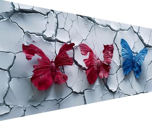 Malen Nach Zahlen Tier Malen Nach Zahlen Erwachsene Schmetterling Paint by Numbers Kits mit 3 - Pinseln und Acrylfarben Handgemalt Ölgemälde Farbige Leinwand Set, Geschenke für Frauen 50x100cm m3-10V Malen Nach Zahlen Tier Malen Nach Zahlen Erwachsene Schmetterling Paint by Numbers Kits mit 3 - Pinseln und Acrylfarben Handgemalt Ölgemälde Farbige Leinwand Set, Geschenke für Frauen 50x100cm m3-10V von BAIYAACO